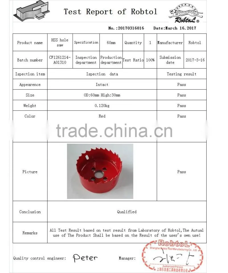 60mm M16 HSS Hole Saw Cutter Drill Core Bits Kit Set Carbide Tipped HSS Bi-Metal