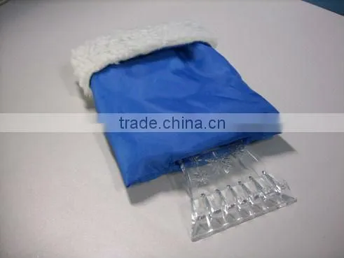 warm ice scraper with mitt/glove