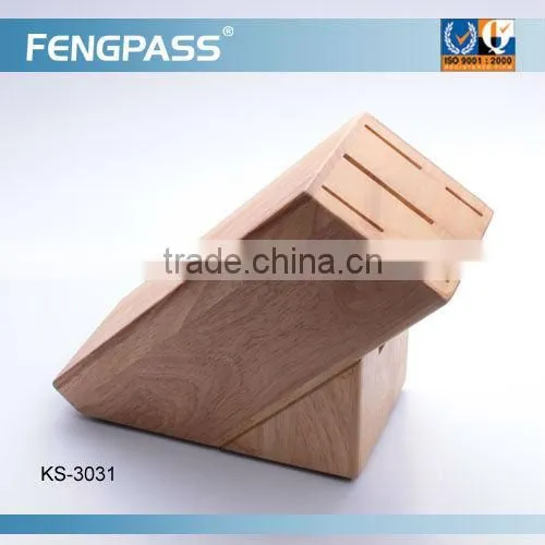 stainless steel kitchen knife set with wooden block (49-259-288)