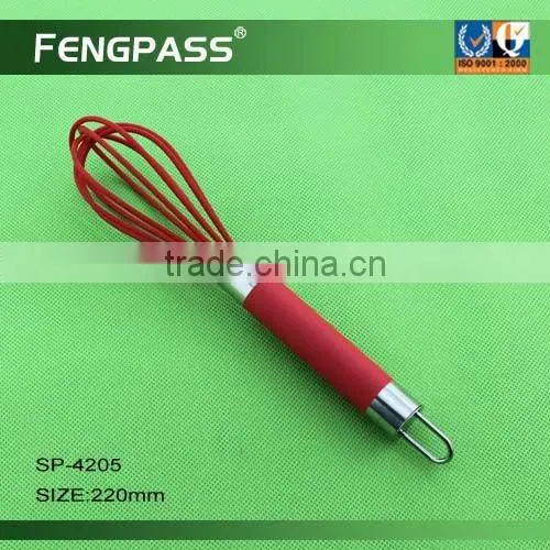 Metal egg whisk , egg beater , silicone egg wisk EW-1006