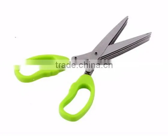 7.5"Professional Stainless Steel 5 Blades Kitchen Herb Scissors With Comb