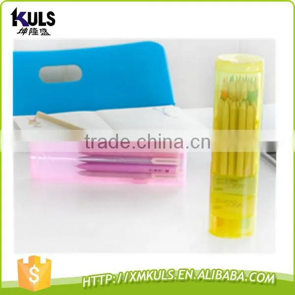 Multi-function creative candy color plastic pen container transparent plastic box