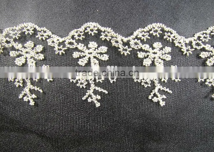 2014 new design fancy net embroidery dubai lace trim for dress