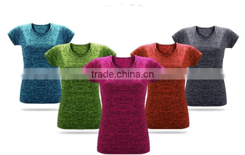 Ladies' Space Dye Tech T-Shirt Blank Fitness T Shirt Lightweight Raglan Short Sleeve T Shirt Yoga Top Shirt