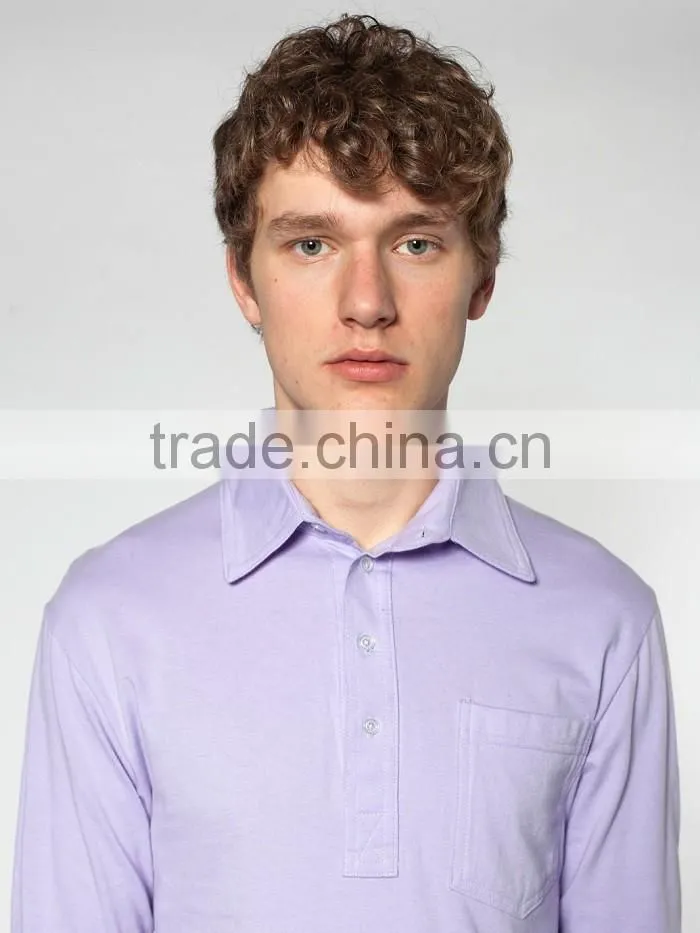 100% Cotton Jersey Long Sleeve Leisure pocket Shirt polo t-shirt