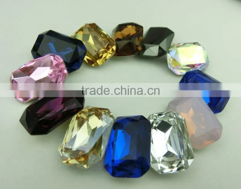 Large Size Transparent Crystal Color Stone With Setting For Sew On