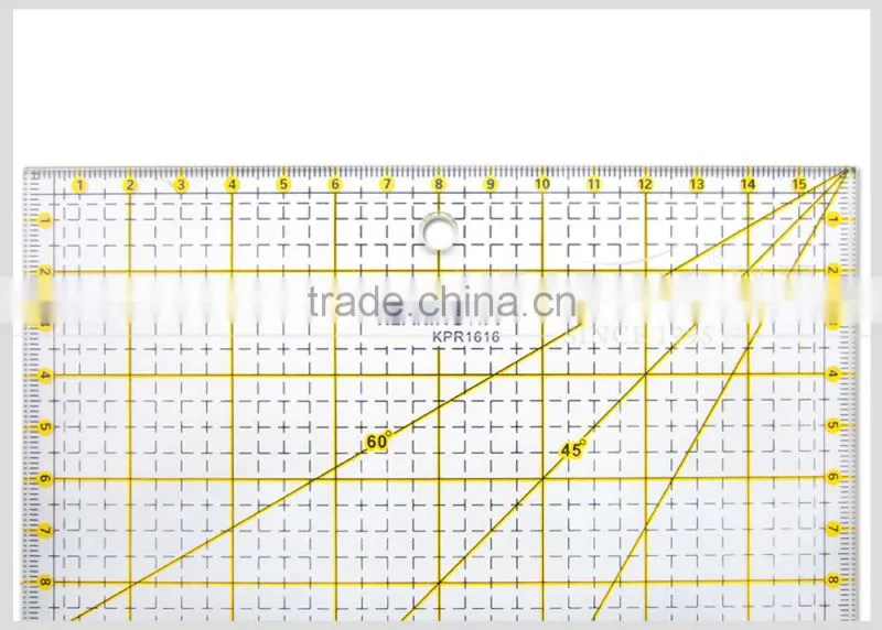 Kearing Clear Rigid Acrylic Plastic Square Rulers For Quilting / Square Quilting Rulers 15 * 15 INCH #KPR1515