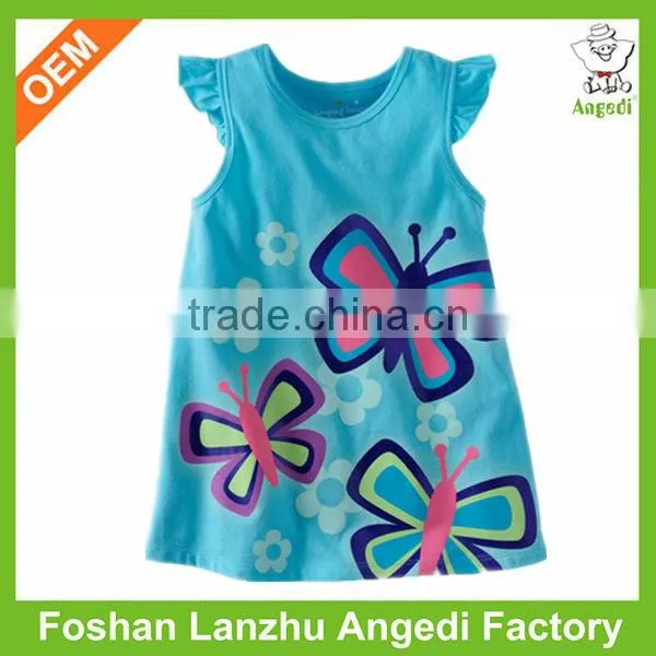 China clothing direct manufacturer girls apparel with ruffle sleeve