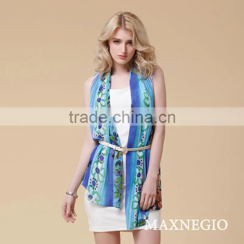 Summer chiffon print floral beach dress latest dresses