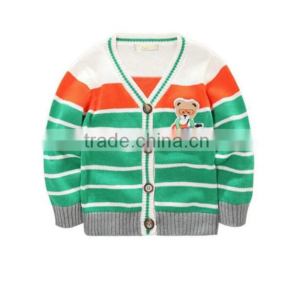 stripe sweater Kids sweater fashion cardigan wholesale cotton sweaters kids
