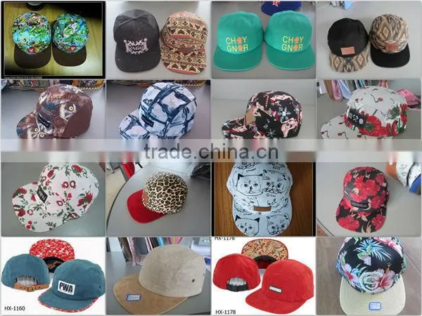 2014 Wholesale Cheap Custom 5 Panel Leather Strap Back hats With Metal Buckle