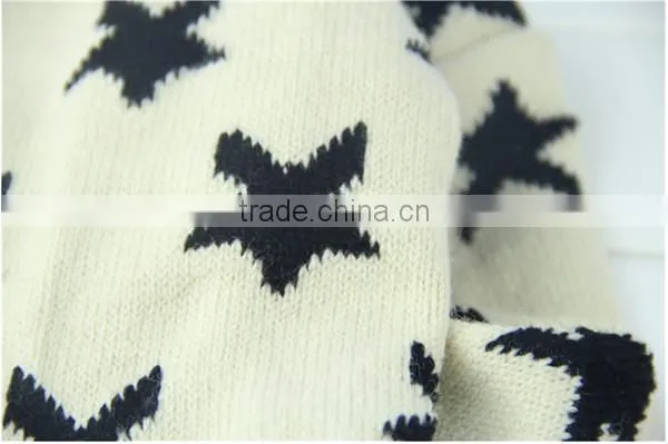 Korean style lovely winter warm acrylic five-pointed star pattern fashion baby scarf kids infinity scarf