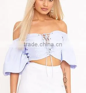 Runwaylover 120 Ladies Sexy Off-Shoulder Hollow Out Crop Tops