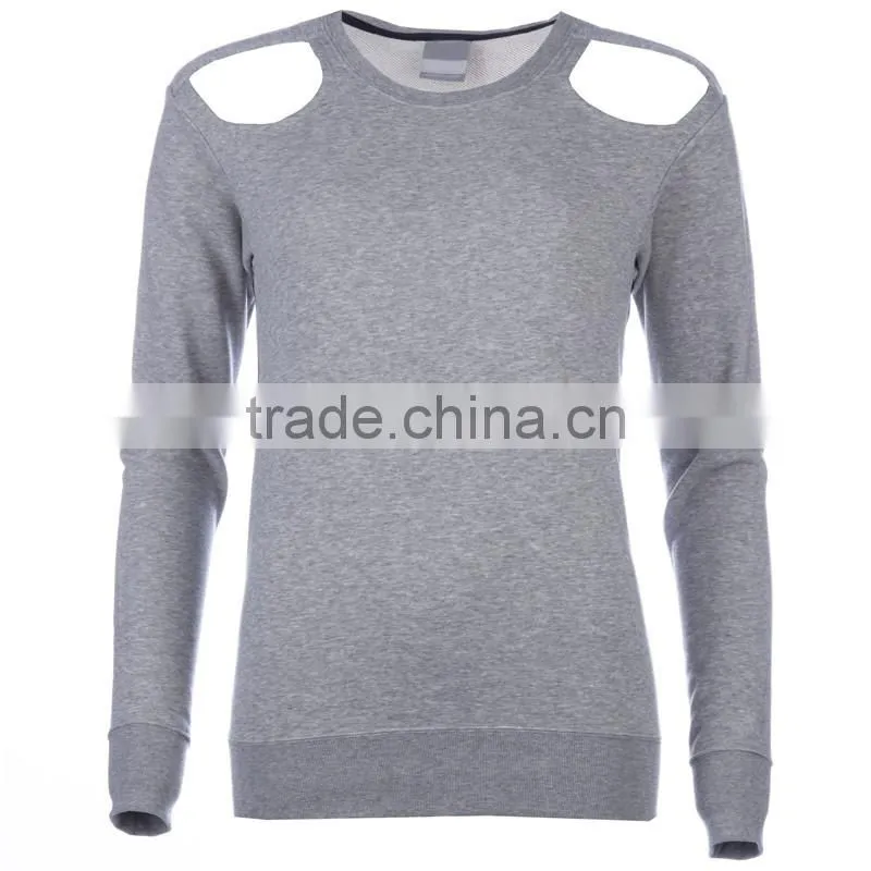 Fashion featherweight without hood hoodie crew womens custom sweatshirt