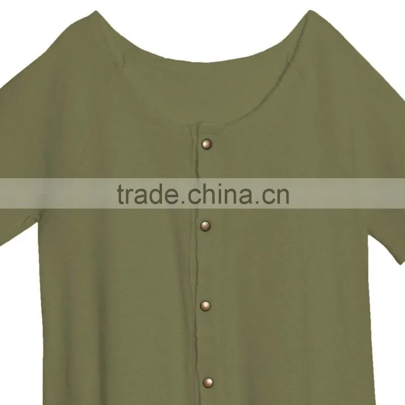 2017 wholesale kids clothes children Buttoned Jumpsuit Olive green baby clothes set summer