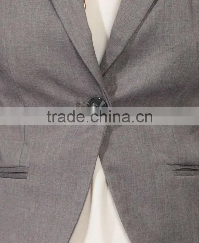 Solid Single Button Blazer
