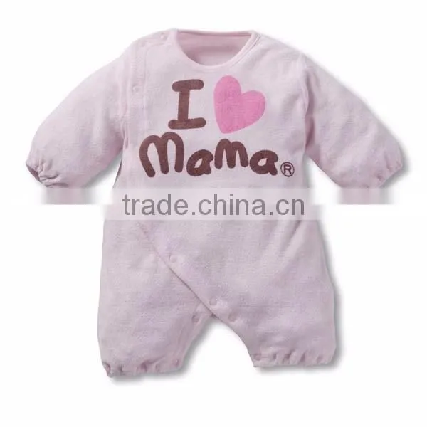 sweet heart cartoon letter long sleeve flat angle baby romper