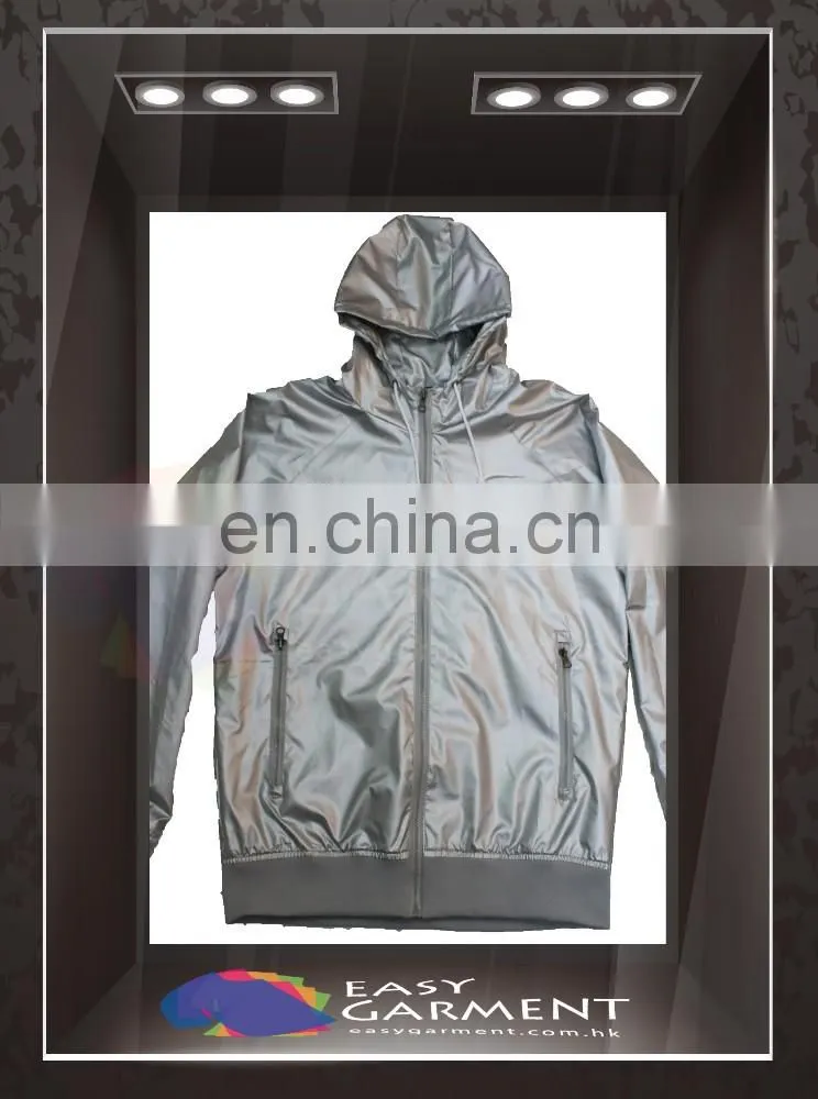 Custom Design Hot sales outdoor waterproof zip Plain Silver work Rain golf windbreaker