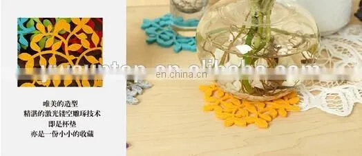 High quality laser cutting felt coaster