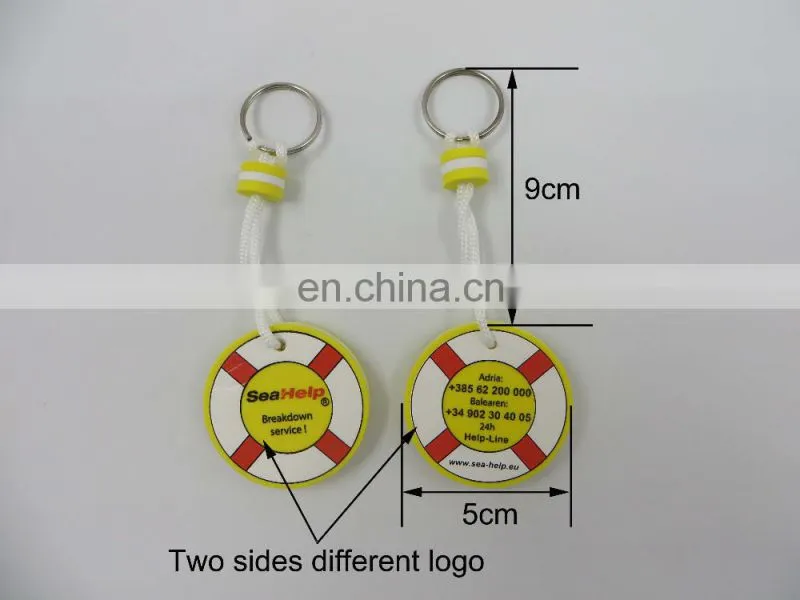 Factory direct supply round EVA key chain rings with two sides printing logo key holder
