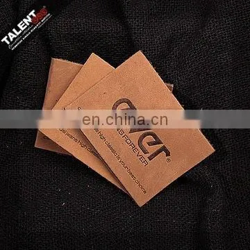 Customized high quality genuine leather patch for denim clothing