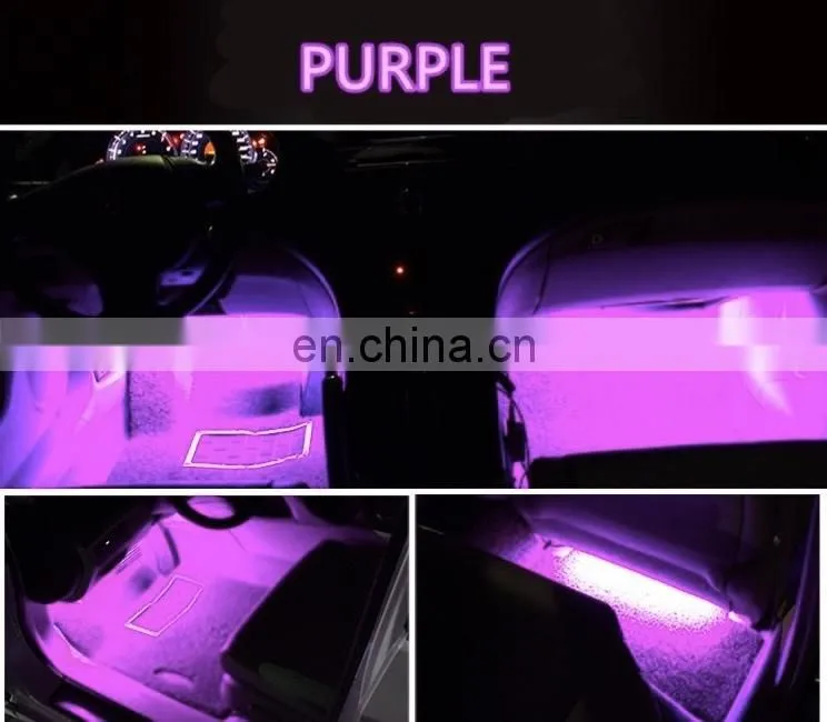 Car styling Wireless Remote/Music/Voice Control Interior Floor Foot Decoration Light Cigarette LED Atmosphere RGB