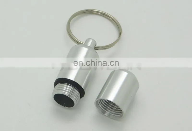 Waterproof Aluminum Medicine Pill Container Box Bottle Case Key Chain Holder