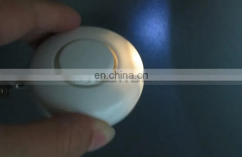 Promotional Gift Round Shaped Mini Keychain Personal Alarm With LED Light