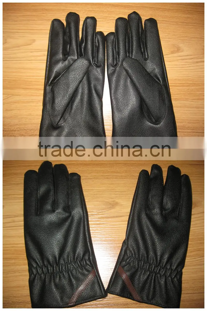 Ladies long black leather gloves sheepskin gloves