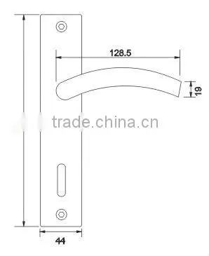 Tube Stainless Steel Door Lever Handle with Plate