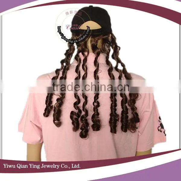 blcak basball adjustable wig cap