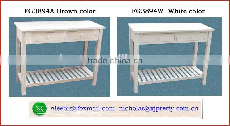 paulownia wood console table with two drawers / paulownia wood living room furniture