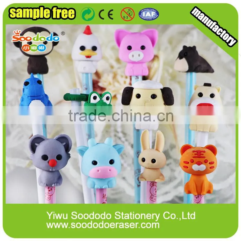 Chinese Zodiac shaped eraser pencil topper with eraser