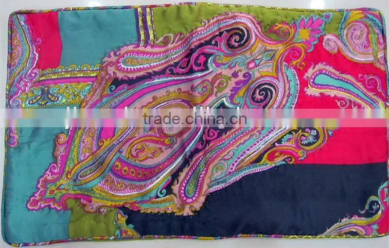 100% printed silk cushion cover