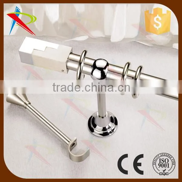 Single curtain rod with square aluminium finial
