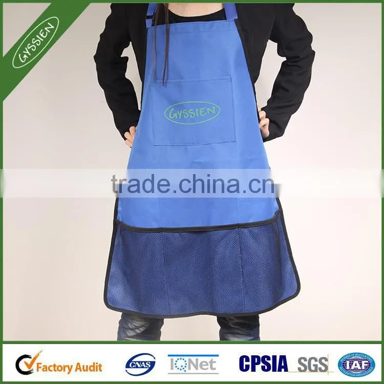 Fashion multi-color high quality blue mesh cooking apron,pattern apron for the kitchen