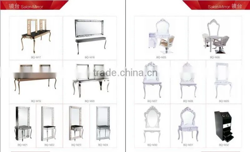 Old fashion style salon mirror hairdresser station salon makeup hair cutting led light cosmetic mirror