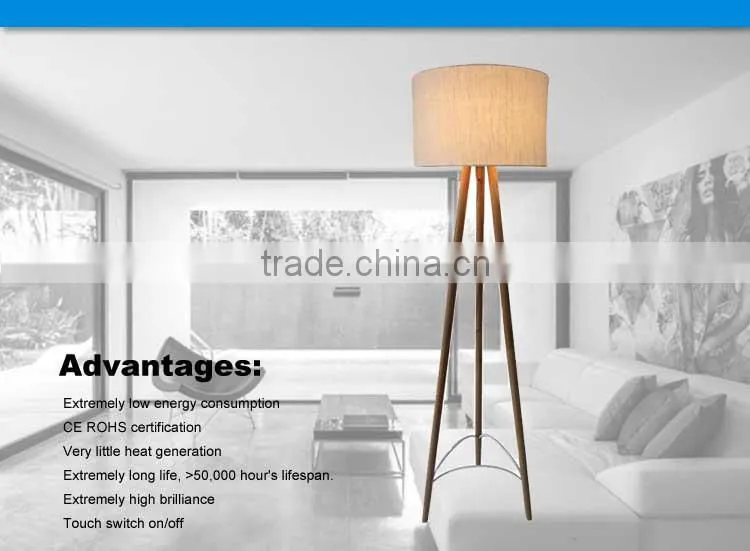 Europe stayle home decoration E27 VDE/CE modern wood floor lamp