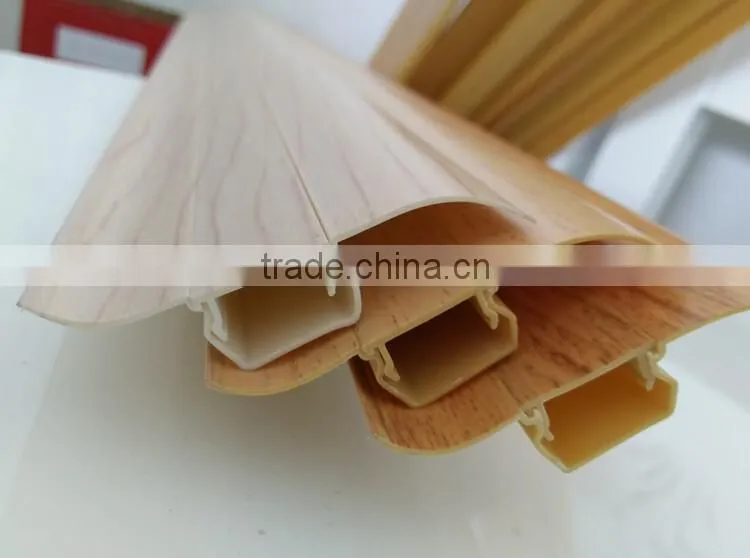 Wood Grain Surface Skirting Board PVC Kitchen Corners For Skirting