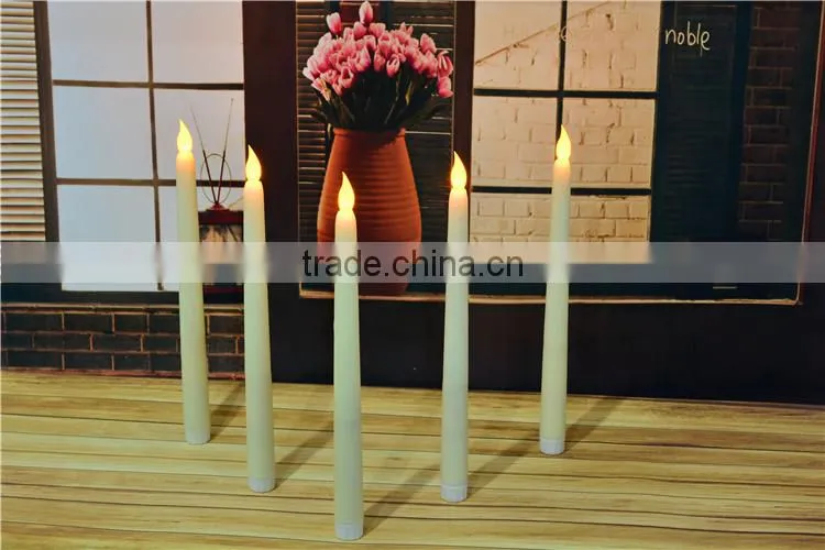 Ivory wax led moving flame battery powered taper candles