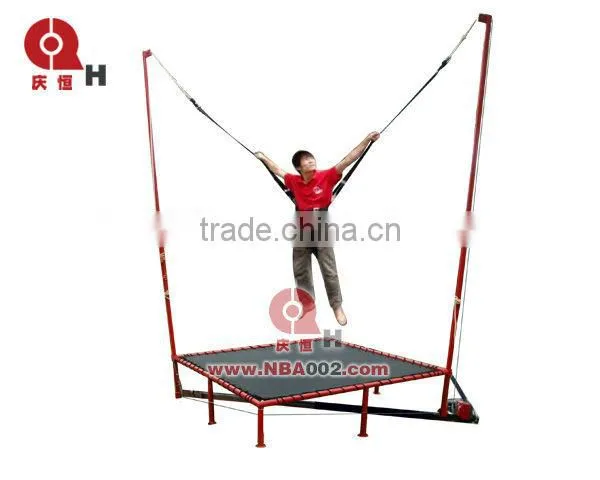 kids square electric single bungee trampoline