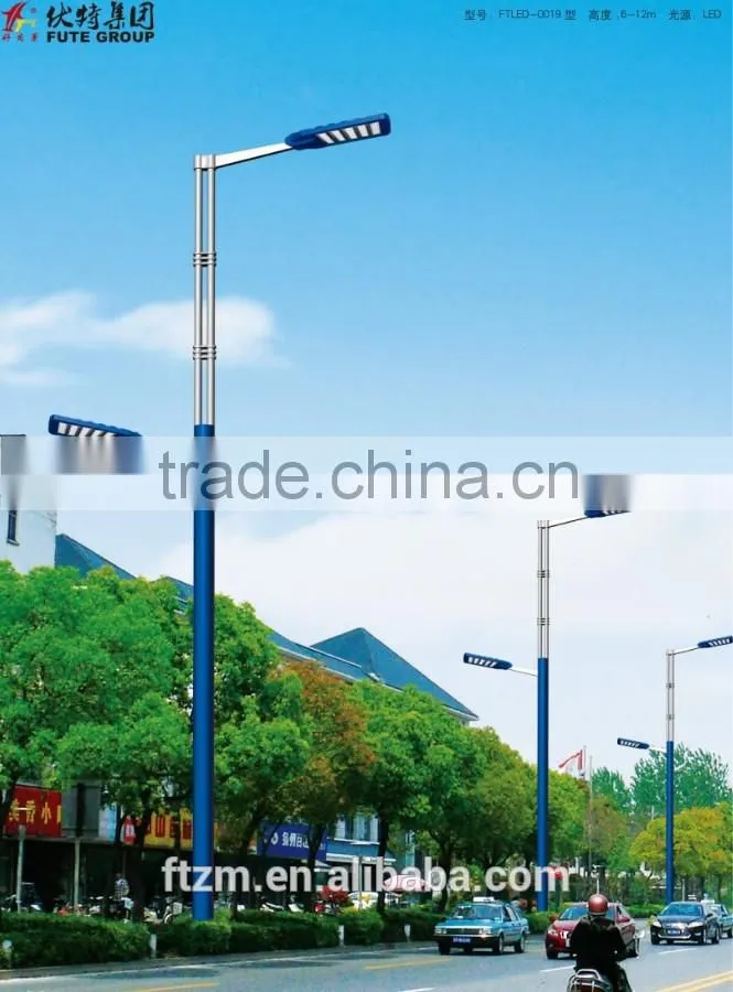 Round shaped or rectangular shaped or customized galvanized steel street lighting pole lighting columns