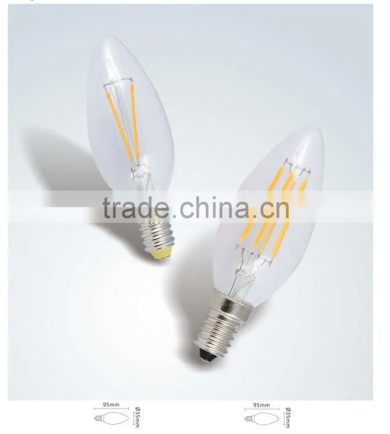 2W 4W LED Candle light E12 E14 filament Bulb