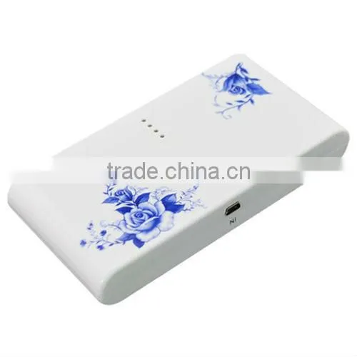 White/blue and white porcelain powerbank 20000 mah