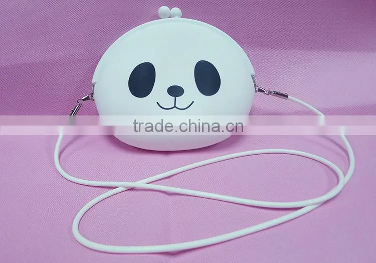 2015 High grade silicone cute panda shaped purses/ fashion bags/white purses