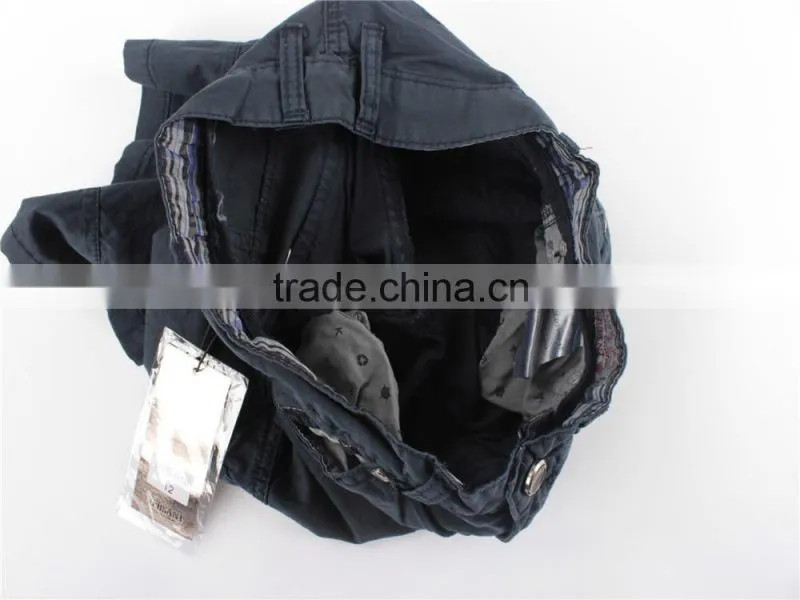 Men cheap 100%cotton stock apparel washed cargo shorts