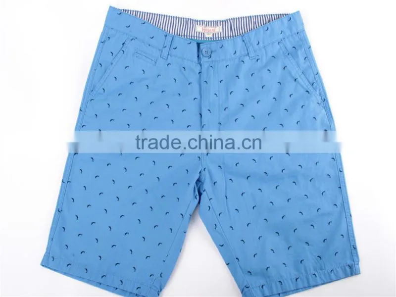Mens cheap 100%cotton stock apparel in China printed shorts