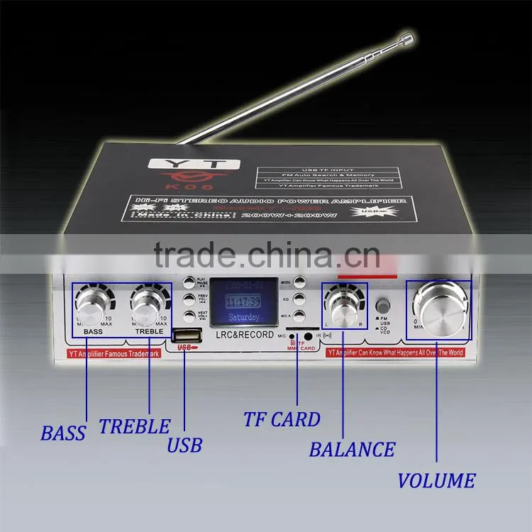 hi fi audio power amplifier with LCD (LRC)display/USB/TF card YT-K06/mp3 player YT-K06