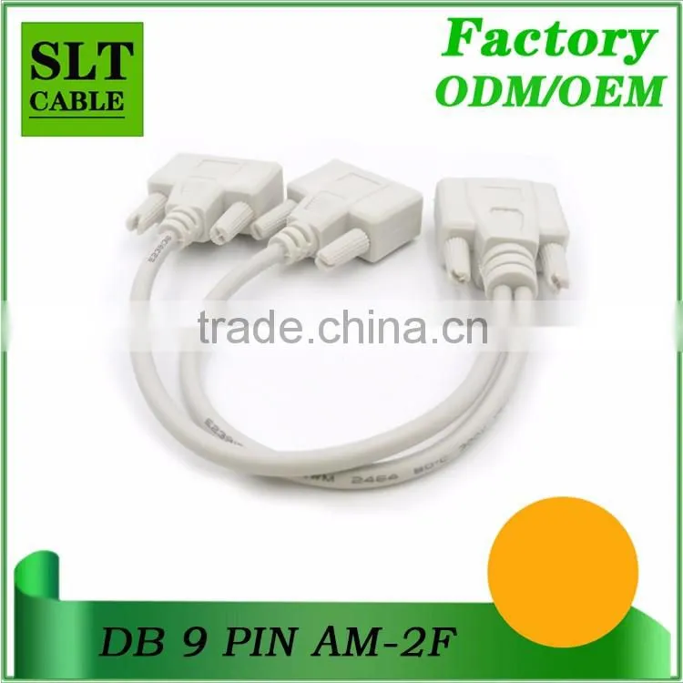 SLT DB 9 Pin Serial Cable 1 Male to 2 Female RS232 Cable