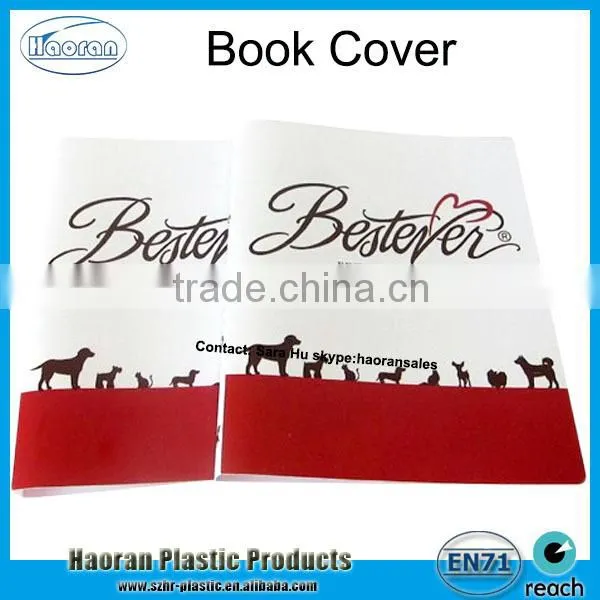 Customized design clear pvc zipper slide book cover
